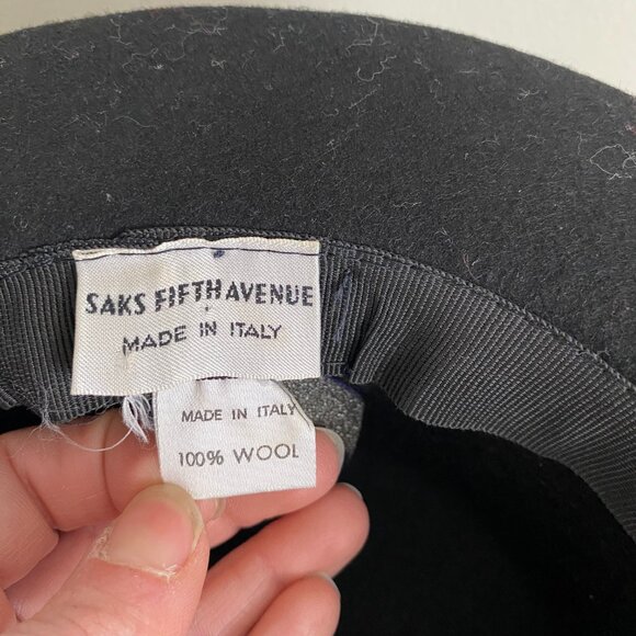 Sak\'s Fifth Avenue Black Porkpie Hat main image 5